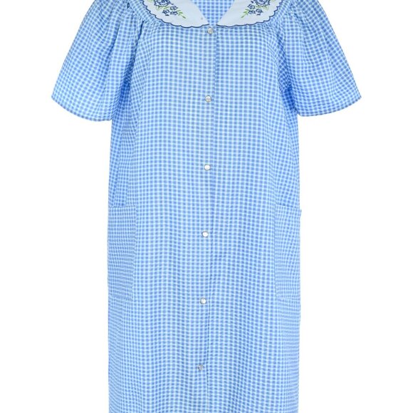 JEFFRICO House Dresses for Women with Pockets - Lightweight Breathable Blue - Picture 2 of 5